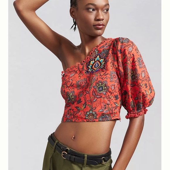 Farm Rio One-Shoulder Crop Top ✨ Host Pick ✨ - Picture 2 of 10